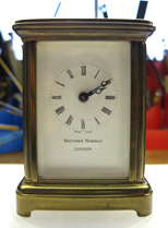 Matthew Norman month-going carriage clock